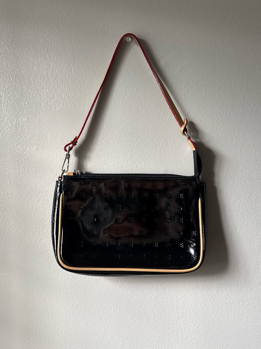 Arcadia Black Patent Leather Shoulder Bag | Y2K Mini Purse